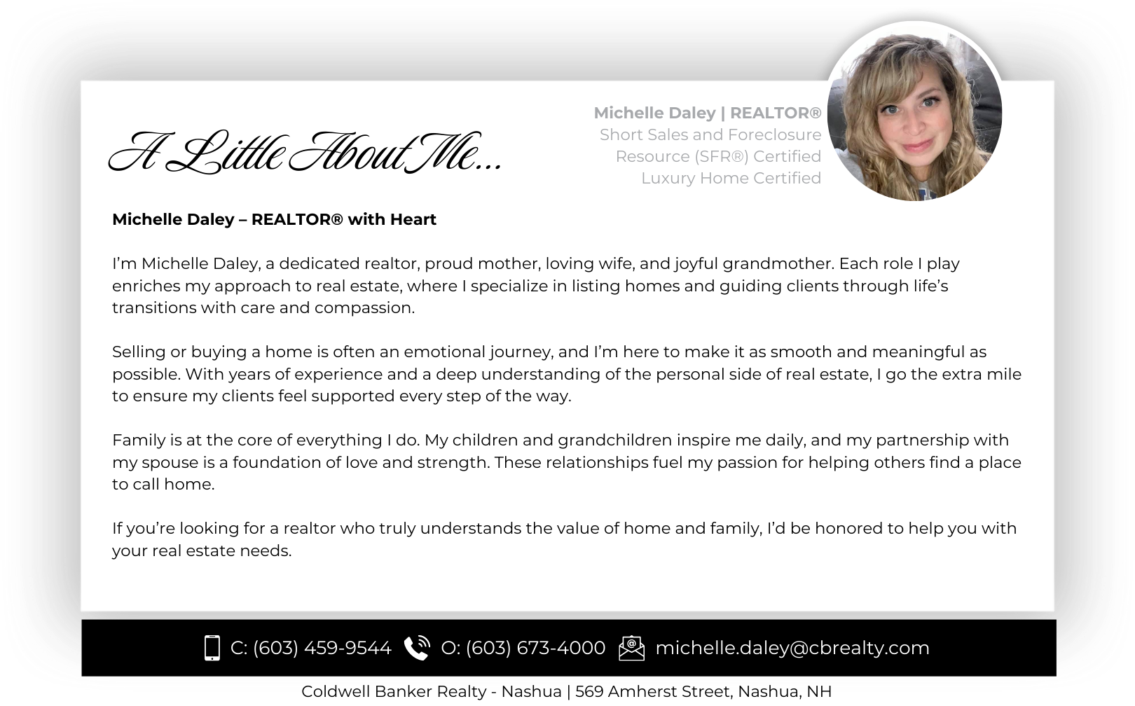 Michelle Daley - Website Materials